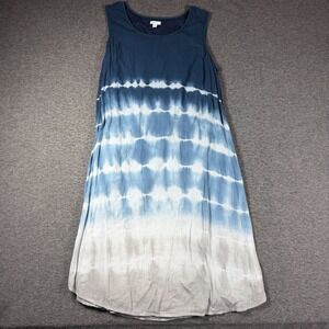 J.Jill purejill Tie Dye Maxi Dress Womens XL Extra Large Blue